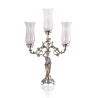Castiçal Deusa Vênus c/ 3 Mangas Vidro Prata Apolo 65cm