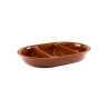 Travessa Oval Alta com 2 Divisórias Cerâmica 42cm